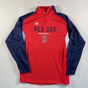 Boston Red Sox Sweat Shirt Adidas Baseball Red And Navy Blue Boys Size 18/20